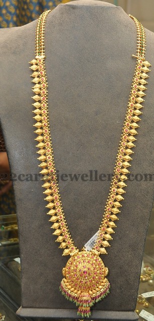 Simple Mango Work Gold Haram - Jewellery Designs