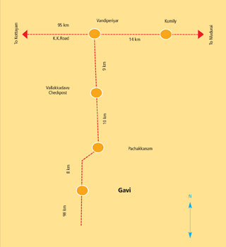 Map of Gavi, pathanamthitta, Kerala