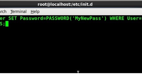 Changing password mysql root