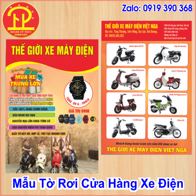 Mẫu In Tờ Rơi Cửa Hàng Xe Điện Bến Cát Bình Dương