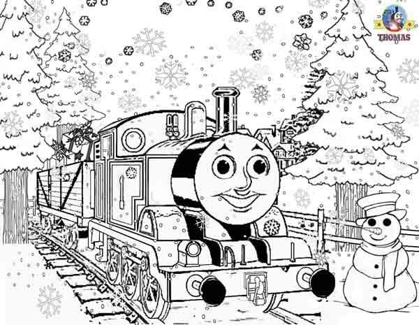 Download Printable Christmas colouring pages for kids Thomas Winter pictures | Train Thomas the tank ...