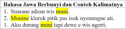 Bahasa Jawa Berbunyi dan Contoh Kalimatnya