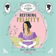 Audiobook cover for Refining Felicity. A dark haired lady in a purple dress.