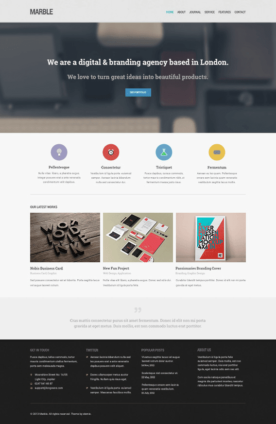 Marble Free Homepage PSD