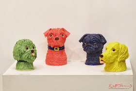 Ceramic Dogs heads by Caroline Gibbes - Photography by Kent Johnson.