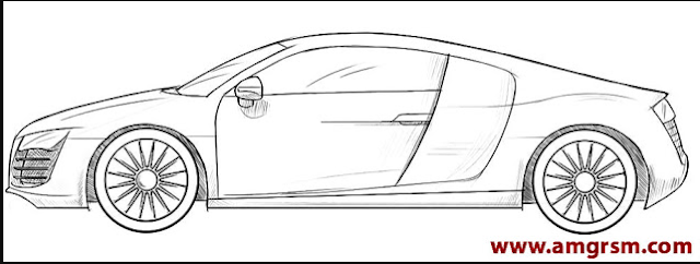 How to Draw Audi R8 Step by Step