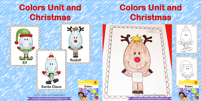 esl colors worksheets Christmas Unit