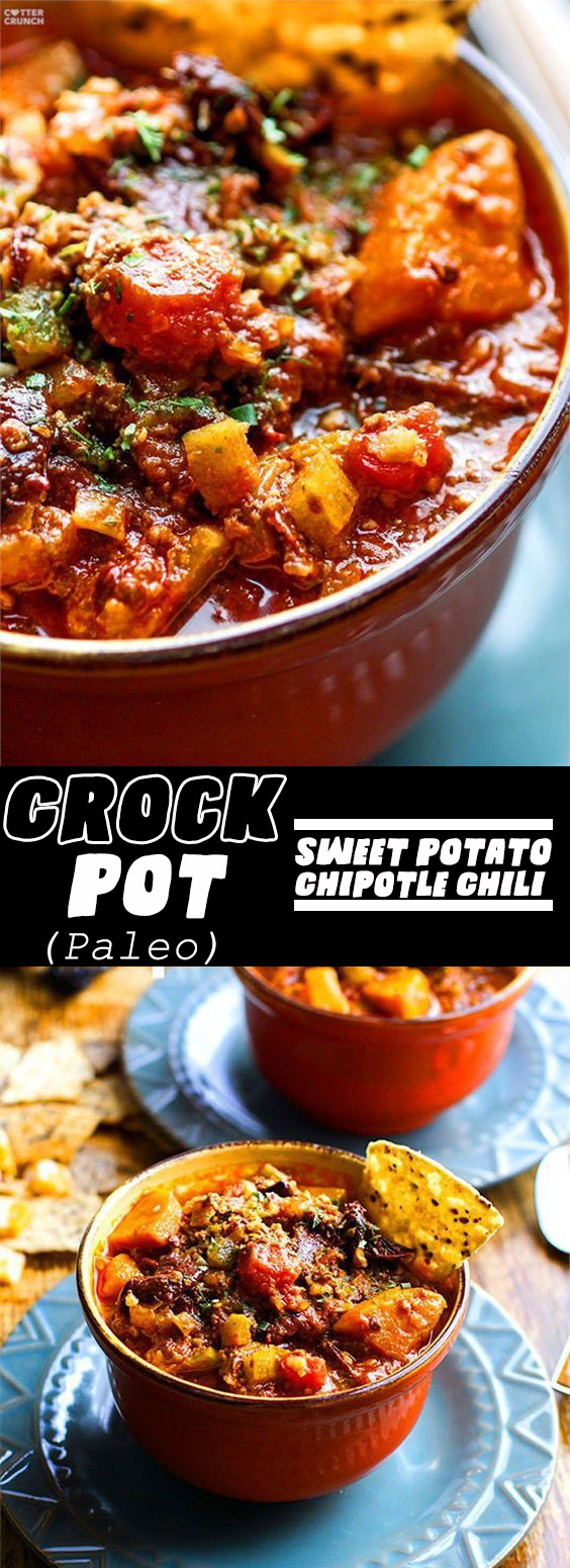 Delicious Crock Pot Sweet Potato Chipotle Chili (Paleo) Recipe