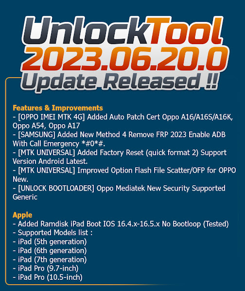 Unlock Tool v2023.06.20.0 Update Released - Patch Cert