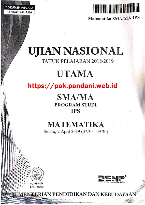 Soal Un Matematika Sma Ipa 2018 Dan Pembahasannya