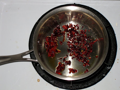 Sweat the dry chilies