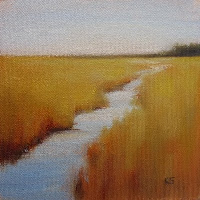 Fall Marsh Oil Painting by Kerri Settle