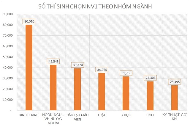 Những ngành được thí sinh lựa chọn nhiều nhất kỳ tuyển sinh đại học 2017