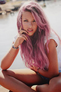 pink color hairstyle
