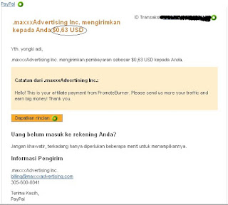 Payout Dari PromoteBurner.Com