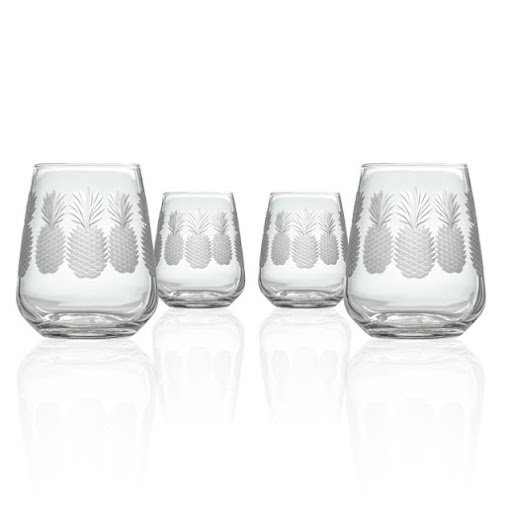 Etched Pineapple Stemless Tumblers