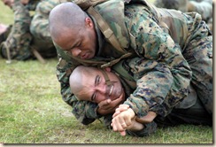 Sgt. Laurevius Washington, a drill instructor with Company A, 1st Recruit Training Battalion, pins doen Staff Sgt. Mark Correa, a drill instructor with Company I, 3rd Recruit Training Battalion, during Green Belt Instructors Course training Feb.2 at MCRD Parris Island.

Photo by: Lance Cpl. Monique Smith
Photo ID: 20072268416
Submitting Unit: MCAS Beaufort
Photo Date:02/02/2007