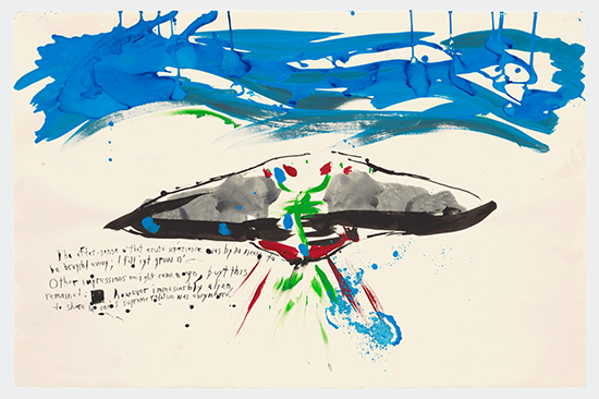 Raymond Pettibon No Title (The after-sense o'...), 2018 Acrylic, watercolor, and ink on paper 66 x 101.6 cm