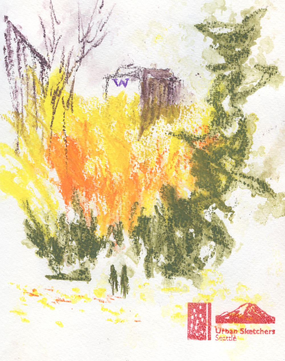 Unipin and DS watercolors on Moleskine sketchbook : r/urbansketchers