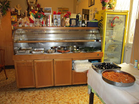 antipasti buffet at Trattoria dell'Omo in Rome