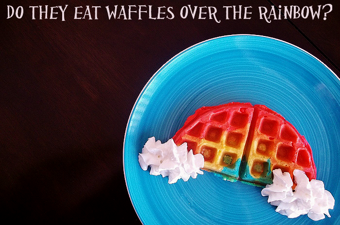 Rainbow Waffles for Color Education or St Patty's Day