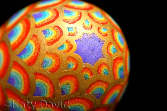 ©Katy David, Friday Egg: Second Hand Rainbows, Goose Egg Pysanky and 23K Gold