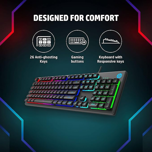 HP K500F Backlit Membrane Wired Gaming Keyboard - Buy Now