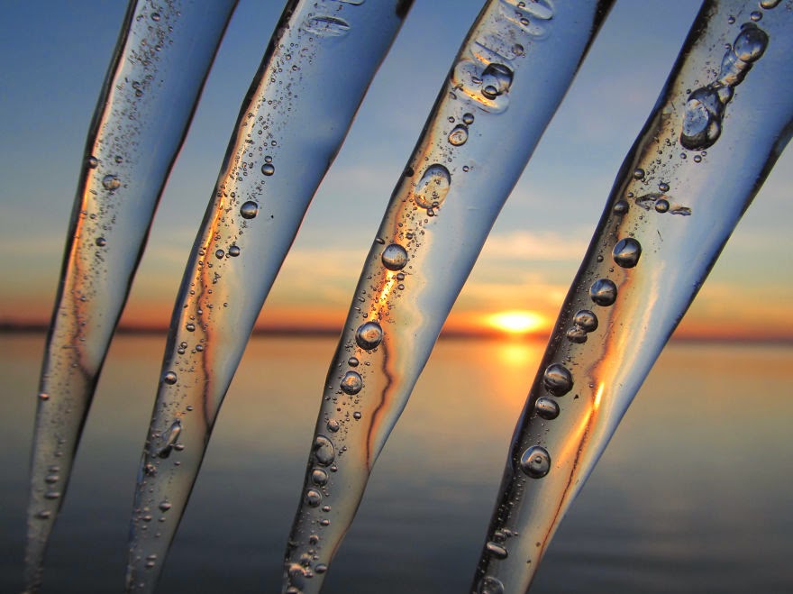 Ice At Sunset. A Match That Makes Jewels