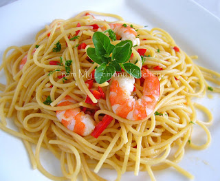 Chilli Garlic and Prawn Spaghetti