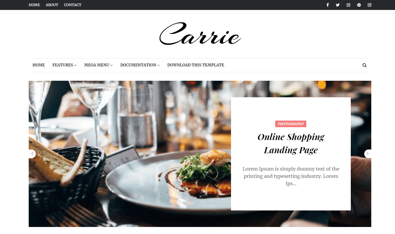 Carrie Blogger Template