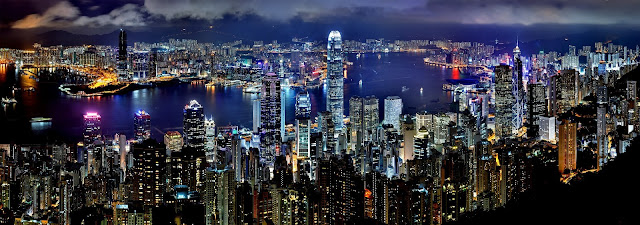 Electric View of Hong Kong City and Its Topography