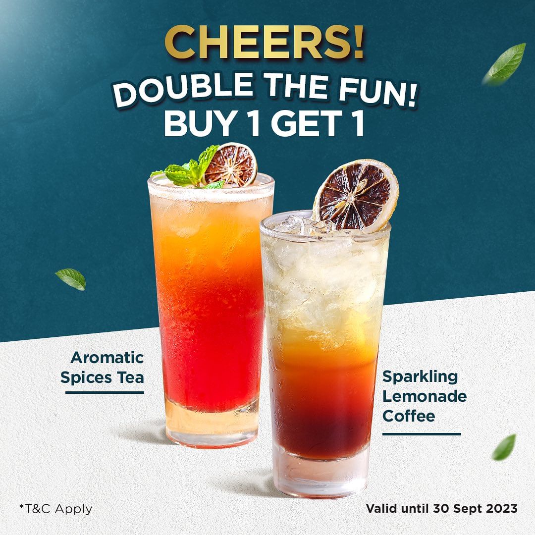 Excelso Coffee Promo Double The Fun! Beli 1 Gratis 1 Aromatic Spice Tea Dan Sparkling Lemonade Coffee