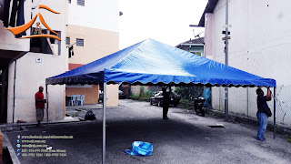 20 x 20 Blue Pyramid Canopy c/w Metal and Canvas - Customer have requested for Blue color Pyramid Canopy to be supplyed at Pusat Komersial Amaniah, Batu Cave.  Since its near to #HariRayaPuasa alot of our clients a requesting for supply for #Arabian and #Pyramid Canopy for#bukapuasa