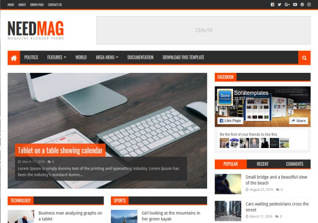 NeedMag Blogger Template - Theme trang báo tin tức miễn phí