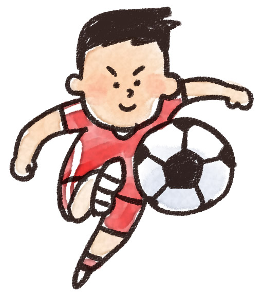 シュートをしているサッカー選手のイラスト ゆるかわいい無料イラスト素材集