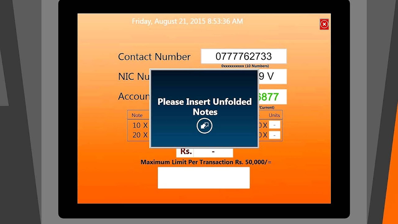 Maximum Cash Deposit Into Bank Account