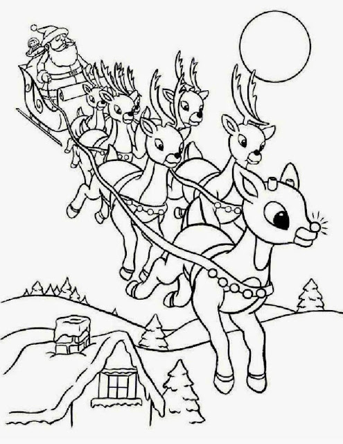 Santa's Reindeer Rudolf coloring.filminspector.com