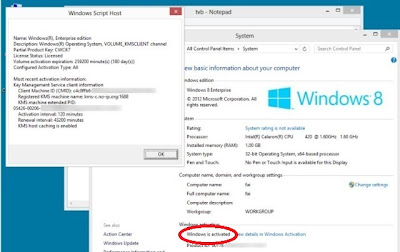 Windows 8 activated screenshots