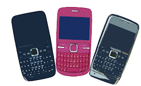 illustration of three cell phones