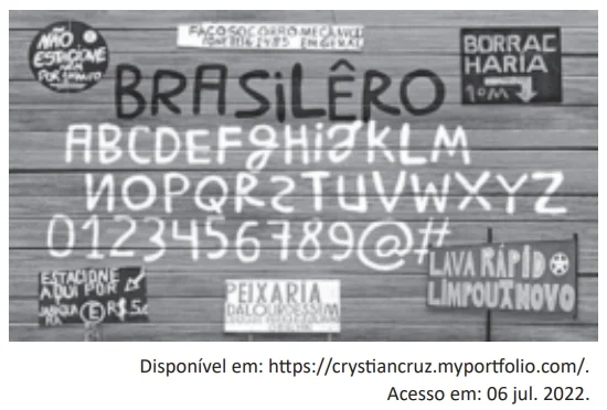 Figura 2: fonte “Brasilêro”, criada pelo designer Crystian Cruz, usa referências de placas e cartazes de diversos lugares do Brasil.