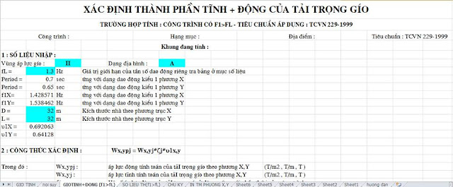 Tính toán về gió động, gió tĩnh.