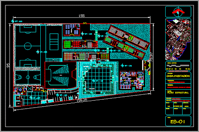 Plan Autocad d'un lycée en dwg