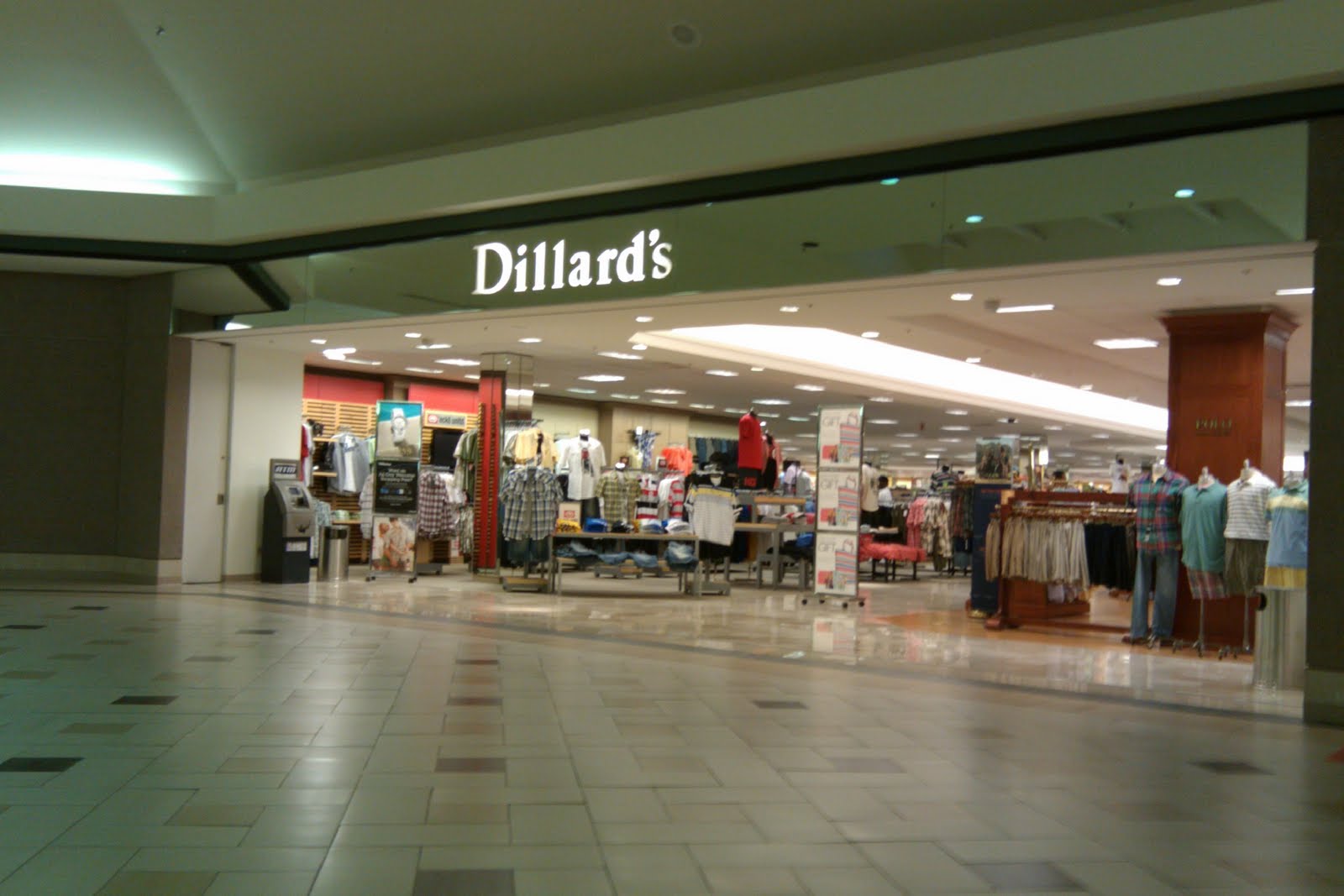 This Dillards entrance is near the food court.