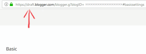 edit url to draft blogger