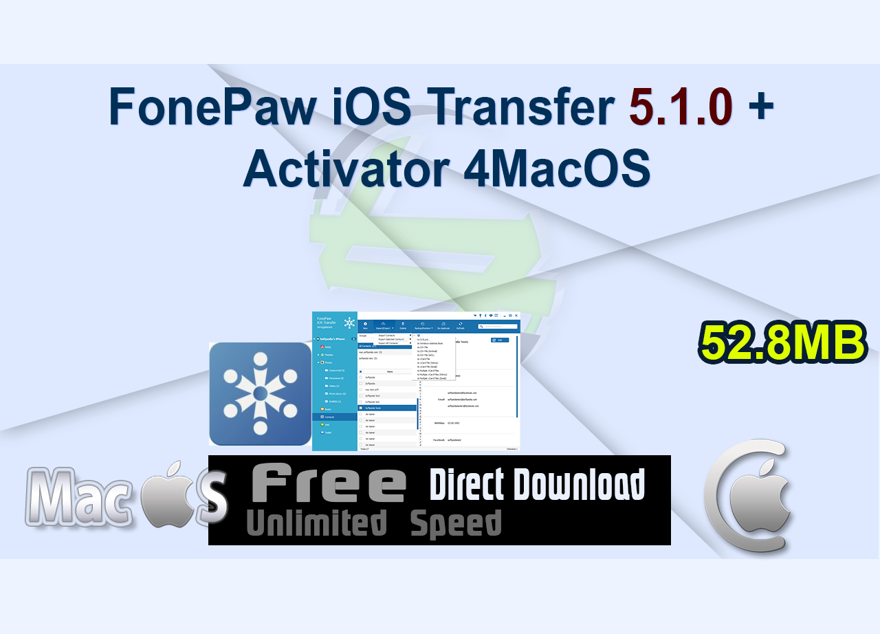 FonePaw iOS Transfer 5.1.0 + Activator 4MacOS