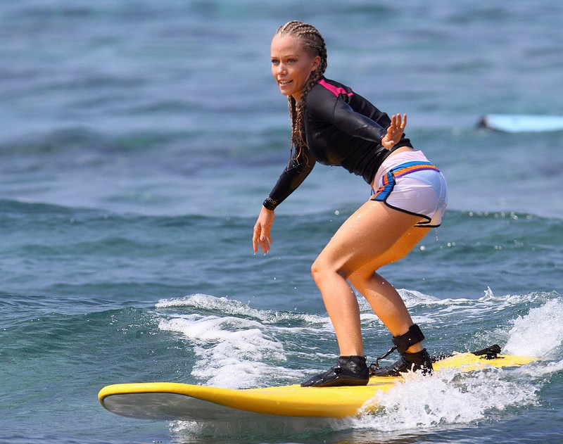 Kendra Wilkinson Goes Surfing