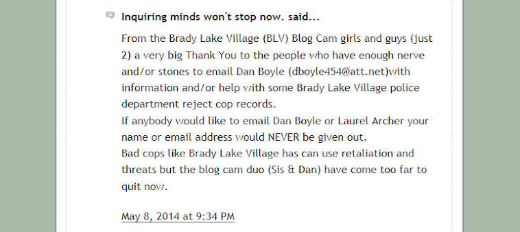 The Brady Lake Village clerk gang needs to be put out of BLV hall and soon !