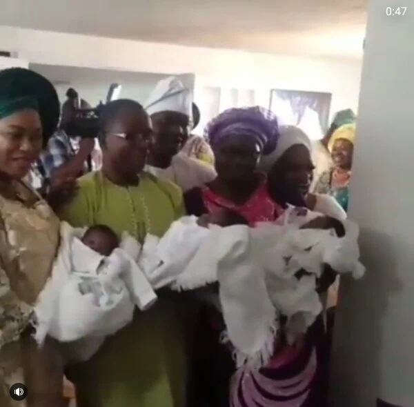 Photos: Nigerian couple welcome a set of triplets after 20 years of marriage