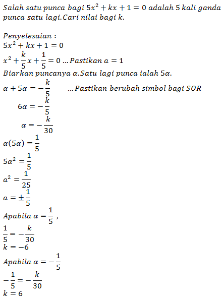 Add Math dan Anda !!: Pembentukan Persamaan Kuadratik