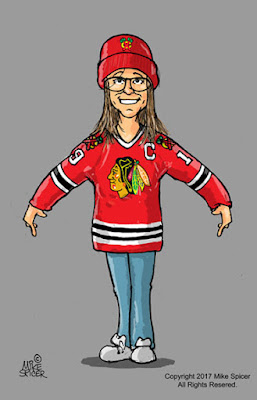 Chicago Blackhawks hockey fan caricature  cartoons hockey gift ideas